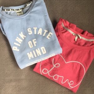 Two VS and PINK sweatshirts